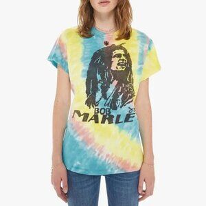 NWT Women MadeWorn Bob Marley Jamaica Aura Tie Dye Distressed Graphic T-Shirt XS